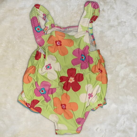 CARTERS 1 PC SWIMSUIT FLORAL BATHINGSUIT SWIM DIAPER-BABY GIRLS SIZE 12 MONTHS - Picture 3 of 3